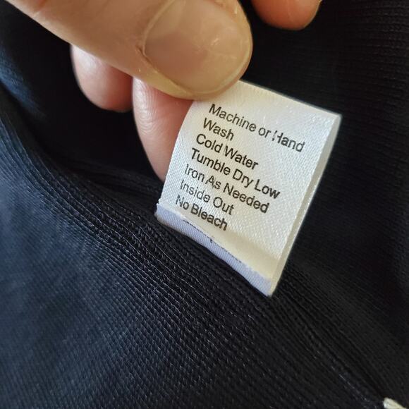 Ming Wang Cardigan Womens XL Navy White Trim Open Front 3/4 Sleeve Reimagined - Picture 7 of 8